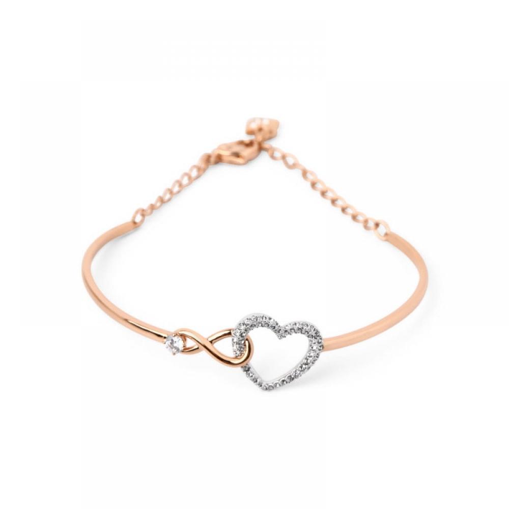 Swarovski 5518869 Hyperbola Heart Infinity Bangle Medium Bracelet