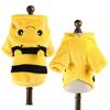 Pet Costume Hooded Bee Outfit Small Dogs Cats Winter Fleece Lined Cozy Dress-up Apparel