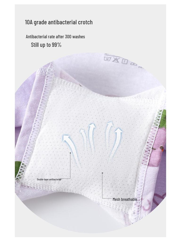 Free Shipping Pure Cotton Girls' Breathable Underwear - Infant To Baby Girl Boxers with Antibacterial Crotch, 100% Soft.