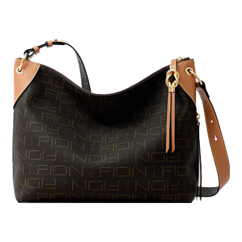 FION Vintage Monogram Large Tote Shoulder Bag