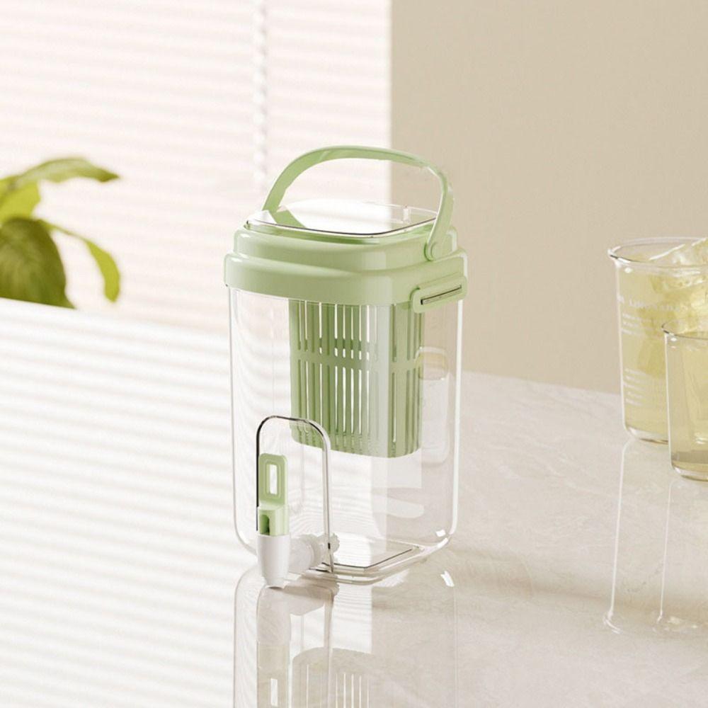 Foldable Handle Beverage Dispenser With Filter and Faucet Cold Water Jug Beverage Pitcher  Bar