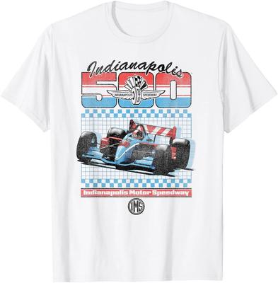 Indy 500 Indianapolis Motor Speedway Závodní auto v retro stylu Tričko