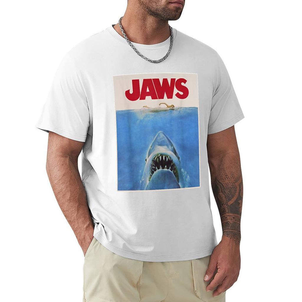 Jaws Classic Movie Poster TShirt AntiFade Casual Tee Shirt