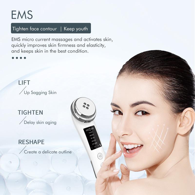 M83 Five-mode Beauty Instrument Introducer EMS Lift Vibration Color Light Rejuvenation Facial Massager Warm