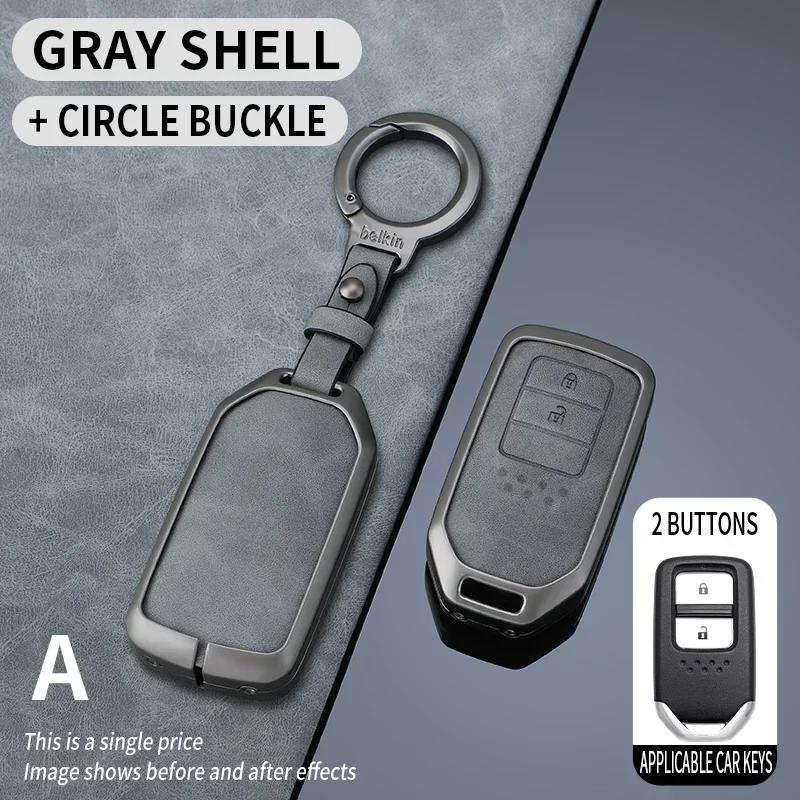Shell Fob For Honda Fit Jazz Shuttle Gp2 Spada Stepwgn Rg1 Freed Spike Ge6 Zinc Alloy Leather Car Remote Case Key Cover Keyless