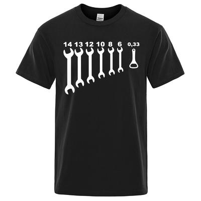 Cotton Tee Vintage Screw Wrench Opener Mechanic T-Shirts Men Car Fix Engineer Cotton Tee Short Sleeve Funny T Shirts Top Tee Men's Clothes