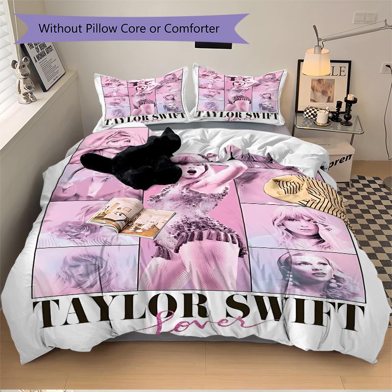 Set di biancheria da letto 3 pezzi Taylor Swift Album Lover Per tutte le taglie Nuovo Copriletto Stampato 3D Piumone Copripiumone Federa Decorazione Camera da Letto