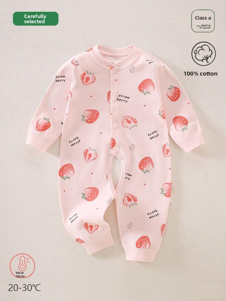 Baby Cotton Long Sleeve Romper With Open Crotch For Newborns Safe And Soft
