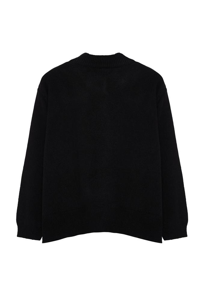 Women's Style Plus Size Anthracite Button-Closed Cardigan