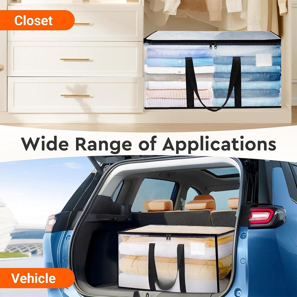 Heavy Duty Woven Moving Bags with Zippers Large Capacity Storage Totes for Clothes Bedding Foldable Luggage Organizer for Travel Moving College Dorm