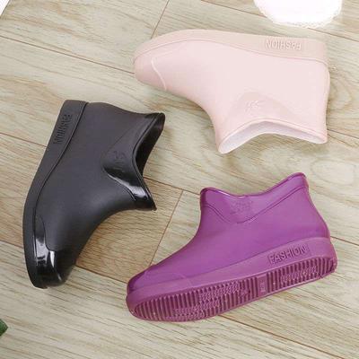 Rain Shoes Women's Fashion Wear Non-slip Water Shoes Adult Students Waterproof Overshoes Short Women's Rubber Shoes Medium Rain Boots