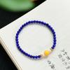 Lapis Lazuli, Amber, Pearl & 925 Silver Spacer Bracelet