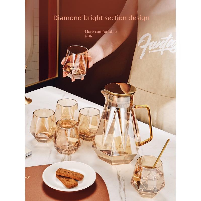 Set cadou cu apă din pahar: Fierbător, cești și ceașcă de ceai pentru casă și sufragerie