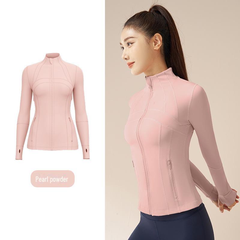 

Женская облегающая куртка для йоги Juyitang телесного цвета S розовый/жемчужный