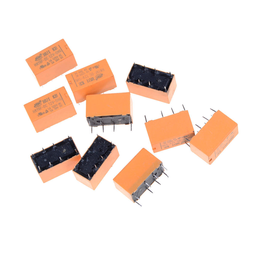 10 tk Hk19F-Dc12V-Shg alalisvoolu 12 V mähis Dpdt 8 kontaktiga PCB Realplay toiterelee