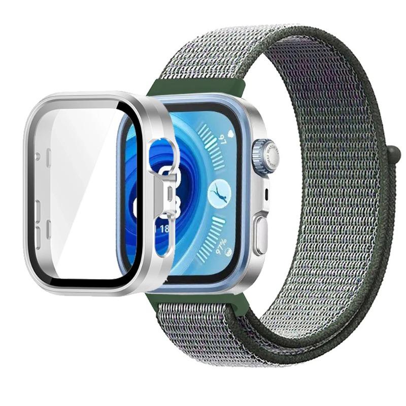 Pasek Nylonowy+Etui PC do Huawei Watch Fit 3/4/4 Pro Chroniące przed Upadkiem+Wygodna Oddychająca Opaska na Nadgarstek Correa