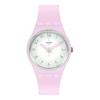Quartz Movement Casual Simple Fashion Couple Unisex Swiss Watch 34mm White Dial Plastic Case Silicone Strap GP175