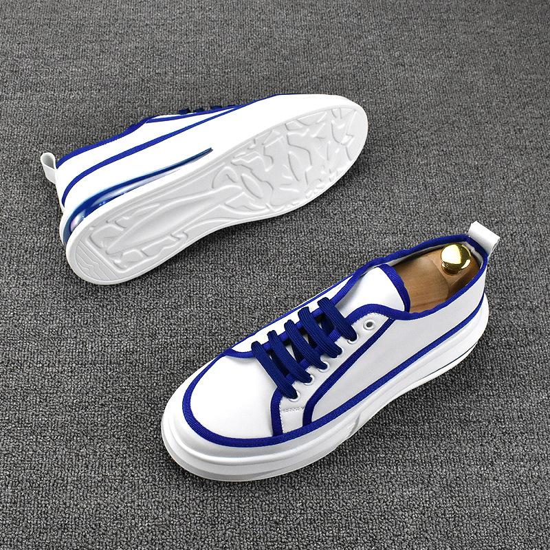 Mode England Stil Herren Freizeitschuhe weiß Schnürschuhe Naturleder flache Schuhe Jugend Street Plateau-Sneakers atmungsaktives Schuhwerk Männer