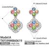 SSeeSY Custom Design Jewelry Stainless Steel 18K Gold Plated Clover Stud Earrings Necklace Set for Engagement Party with Zircon