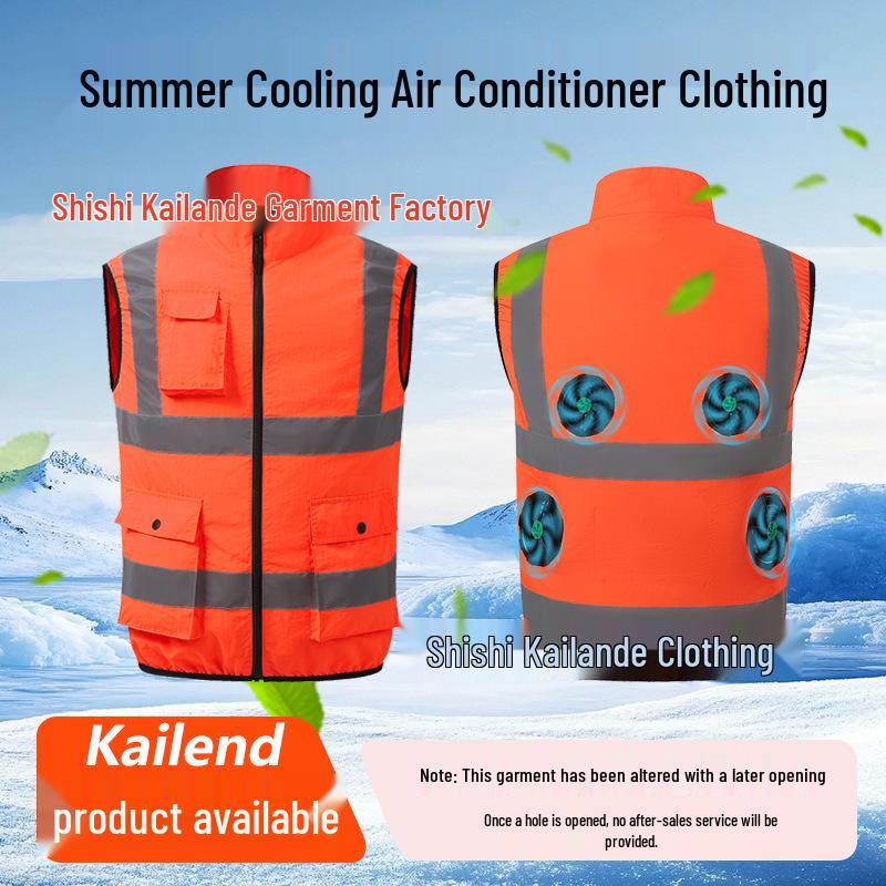 Unisex Summer Reflective Vest with Fan - Heatstroke Prevention & Cooling Function
