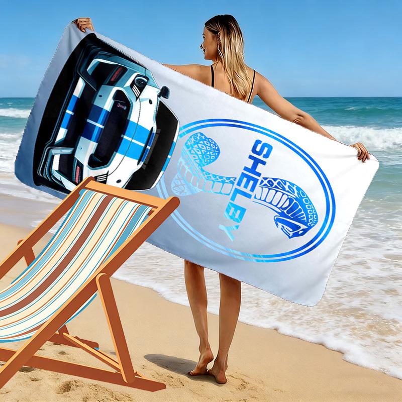 Shelby Racing Print Beach Towel, Large Soft Quick Dry Towel for Beach Camping Swimming
