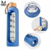 Bottiglia d'Acqua in Vetro da 1000 ml con Custodia in Silicone (blu)