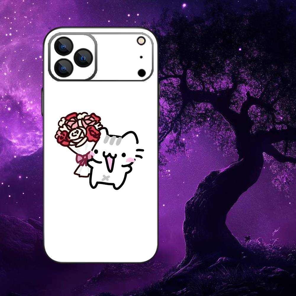 Quirky and cute cat hand drawing Phone Case For iPhone 17,16,15,14,13,12,Pro,Max,Plus,E,SE4,Air,Mini Black Soft Box