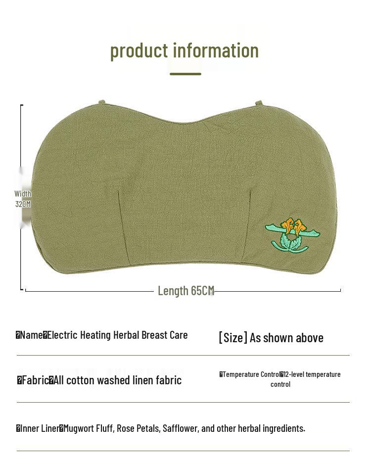 Electric Moxa Herbal Heat Compress with Smart Temperature Control for Chest and Breast Protection