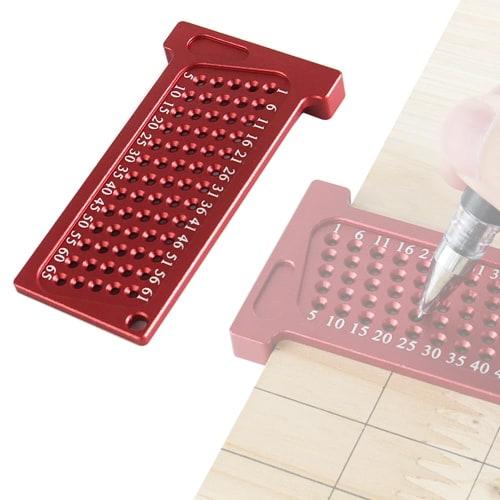 HAUUFENN Aluminum T-square, Woodworking Square, Marking Gauge, Right Angle Ruler, DIY Tool, High Precision, 1mm Hole Spacing, 65mm, Marking, T-square,