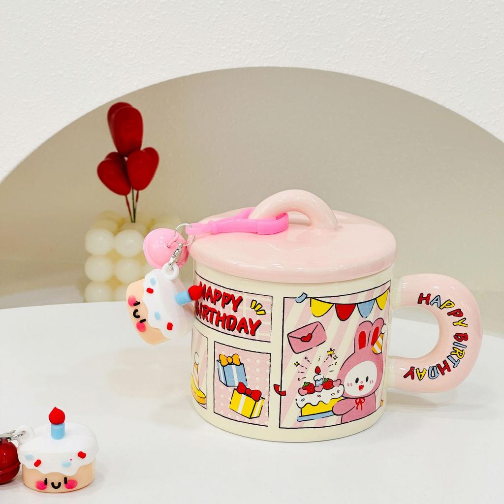 Creative Birthday Cake Mug Personalized Children's Cute Ceramic Water Cup Gift High-looking Coffee Cup Cartoon Cup