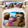 Russian comedy animation Masha and the Bear Comfortable Duvet Cover and Pillowcases (1 duvet cover + 2 pillowcases, duvet insert not included) T4