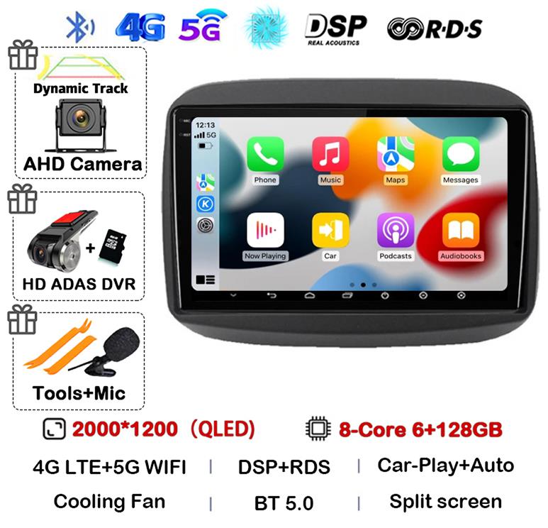 Android13 QLED For Fiat Mobi 2016 2017 2018 -2022 Car Radio Multimedia Video Player GPS Navigation Stereo Carplay 4G WIFI No DVD