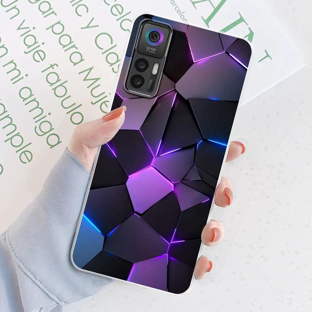 Für TCL 30 Plus Hülle Für TCL 30 5G Blumenmuster Transparentes Silikon Weiche Handyhülle Cover Hülle Stoßfänger Für TCL 30 30+ Fundas