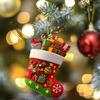 Christmas Socks Santa Claus Red Hanging Ornament Acrylic Decorative Keychain Pendant Xmas Stockings Wall Decoration