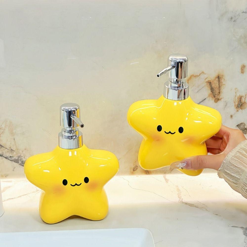Star Shaped Foaming Soap Dispenser 400ML Ceramic Star Lotion Bottle  Bathroom Accessories