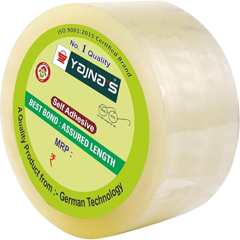 Yajnas 72Mm/ 3 Inch X 50 Meters, Pack Of 1, Bopp Packaging Clear Tape (Transparent) Cello Tape Rolls | E-Commerce Packag