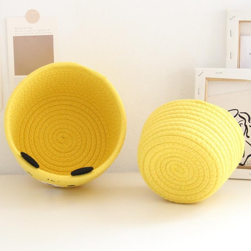 Soft Handwoven Sturdy Cotton Rope Basket Home Accessory for Keeping Small Items Neat and Accessible Home Organization