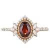 Luxury Ins Fresh and Sweet Garnet Red Zircon Ring Pearl Women's Diamond Jewelry New Women's Ring