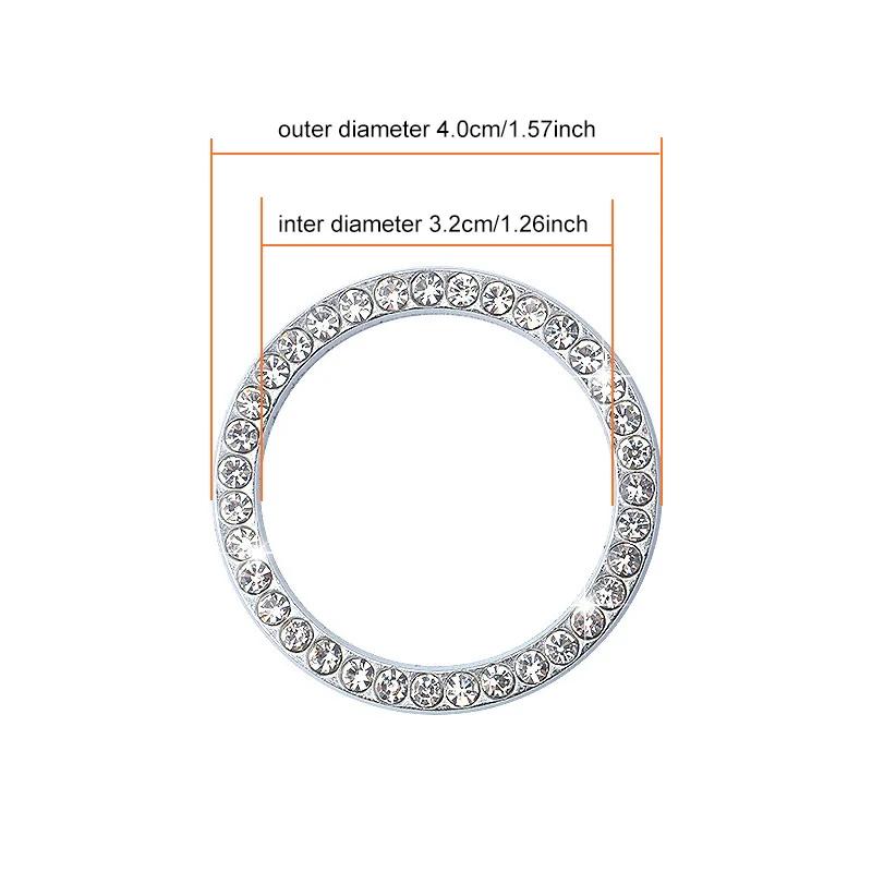 Car with Drill, One Key Start Ring, Circular Decoration, Engine Ignition Ring, Flashing Rhinestone Decoration Accessories