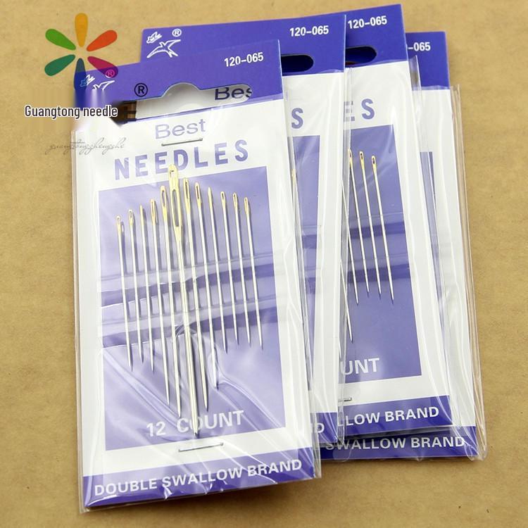 Gold-Tipped Large Eye Hand Sewing Needles for Quilting and Leather - High-Quality, Large Size