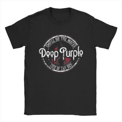 Deep Purple T-Shirt für Herren, Neuheit, 100 % Baumwolle, Rundhalsausschnitt, kurzärmelig, Geschenkidee, Kleidung