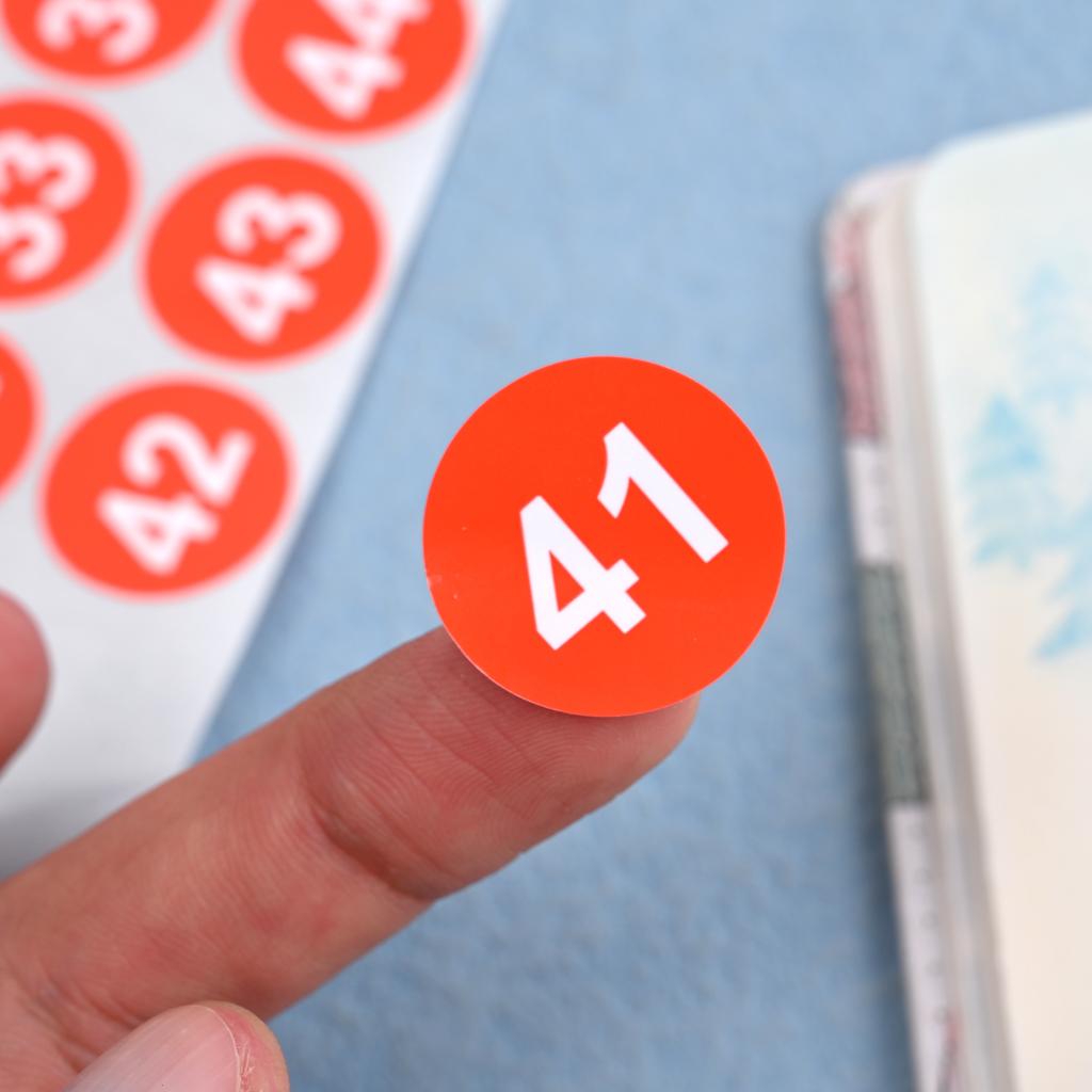 1-50 51-100 Letter Number Sticker Self-Adhesive Waterproof Labels Number Advent Stickers Calendar Number Paper Stickers Decor