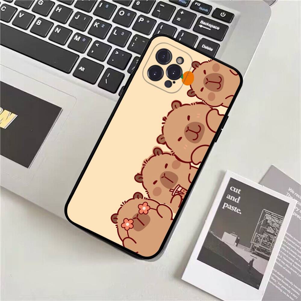 Cartoon Capybara Phone Case For IPhone 17 16 15 14 11 12 13 Mini Pro XS Max Plus Funda Shell