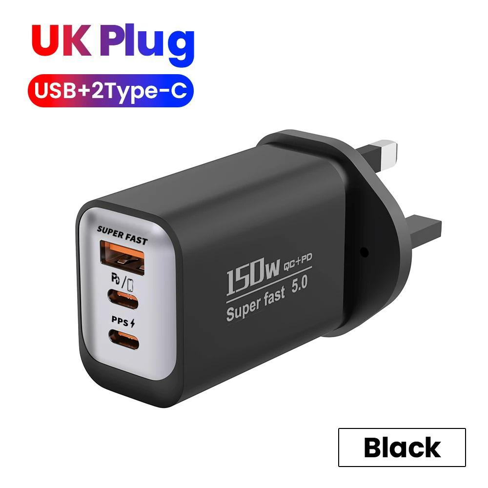 150W USB Type C Charger Fast Charging Mobile Phone Charger Wall Charger For iPhone 17 Samsung Xiaomi 17 Pro Max EU/KR/US/UK Plug