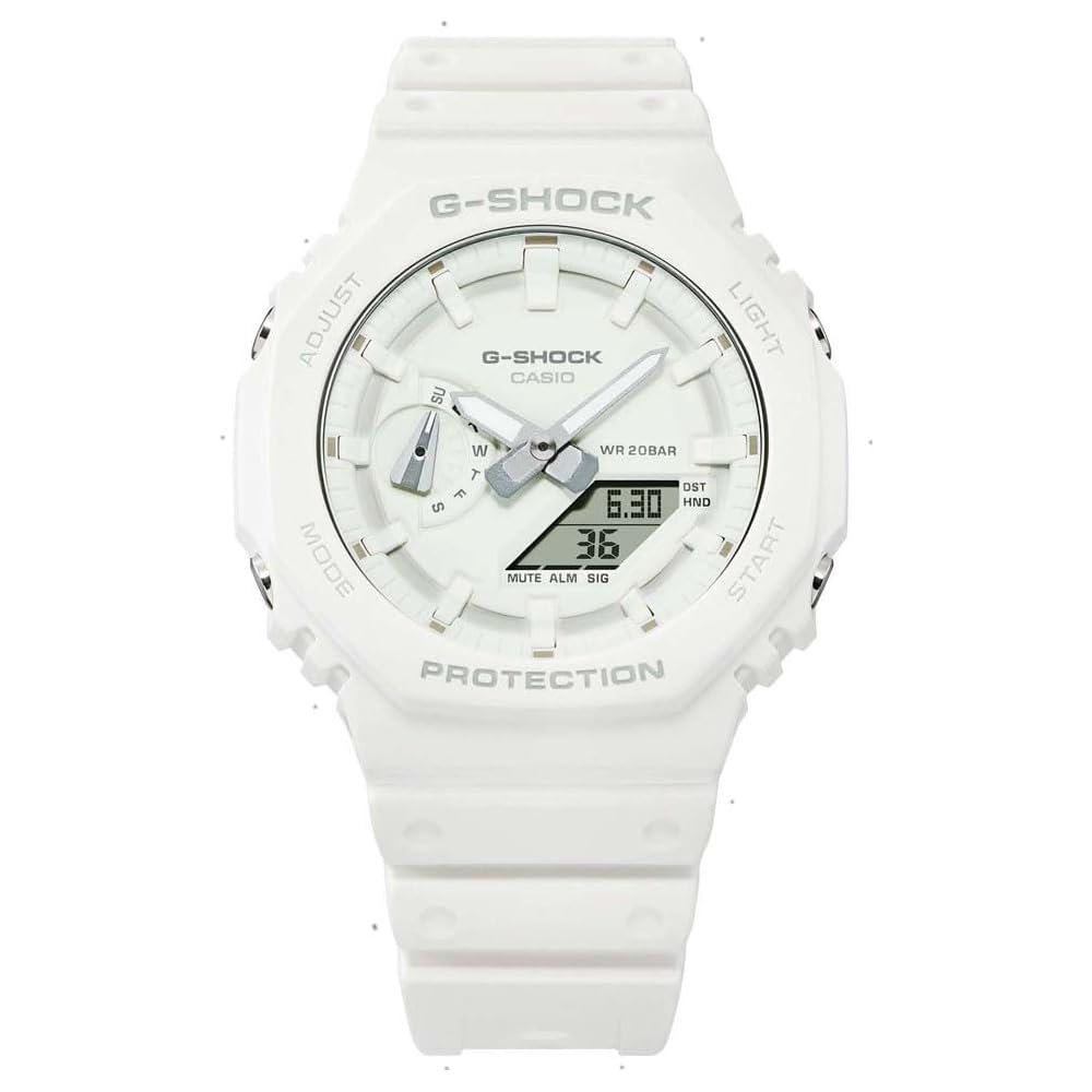Casio Unisex Analog Digital Quartz Watch Plastic Strap GA-2100-7A7ER White