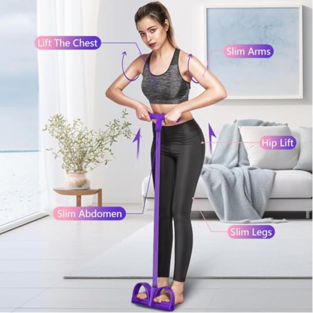 6 Tube Elastic Yoga Resistance Bands, Full Body Workout, Abdominal Waist Arm Leg Slimming Stretch, Durable Fitness Equipment