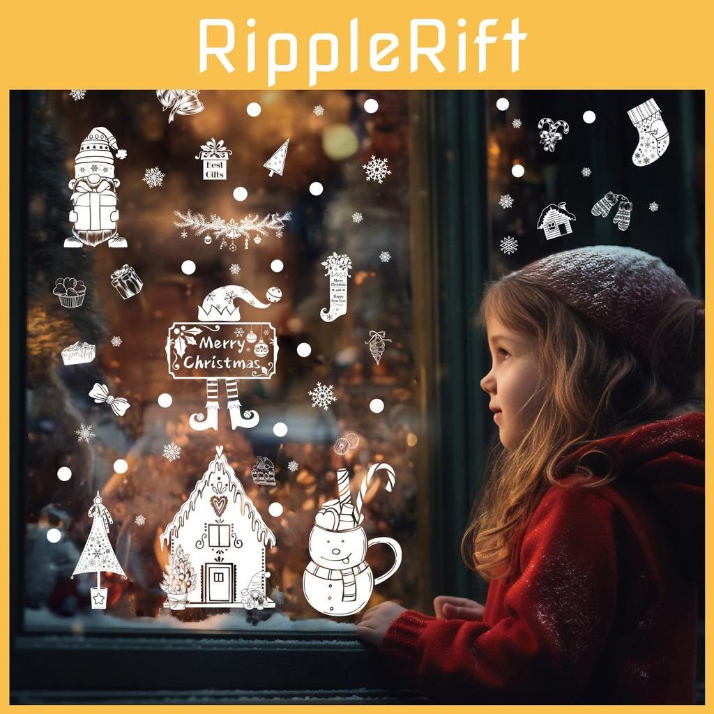 Window Snowflake Reindeer Sticker Static Pvc Glass Decals For Christmas Decor