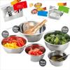 5 PCS Stainless Steel Mixing Bowls Set Portable Kitchen Cooking Nesting Storage Bowls For Home Outdoor Camping Accessories