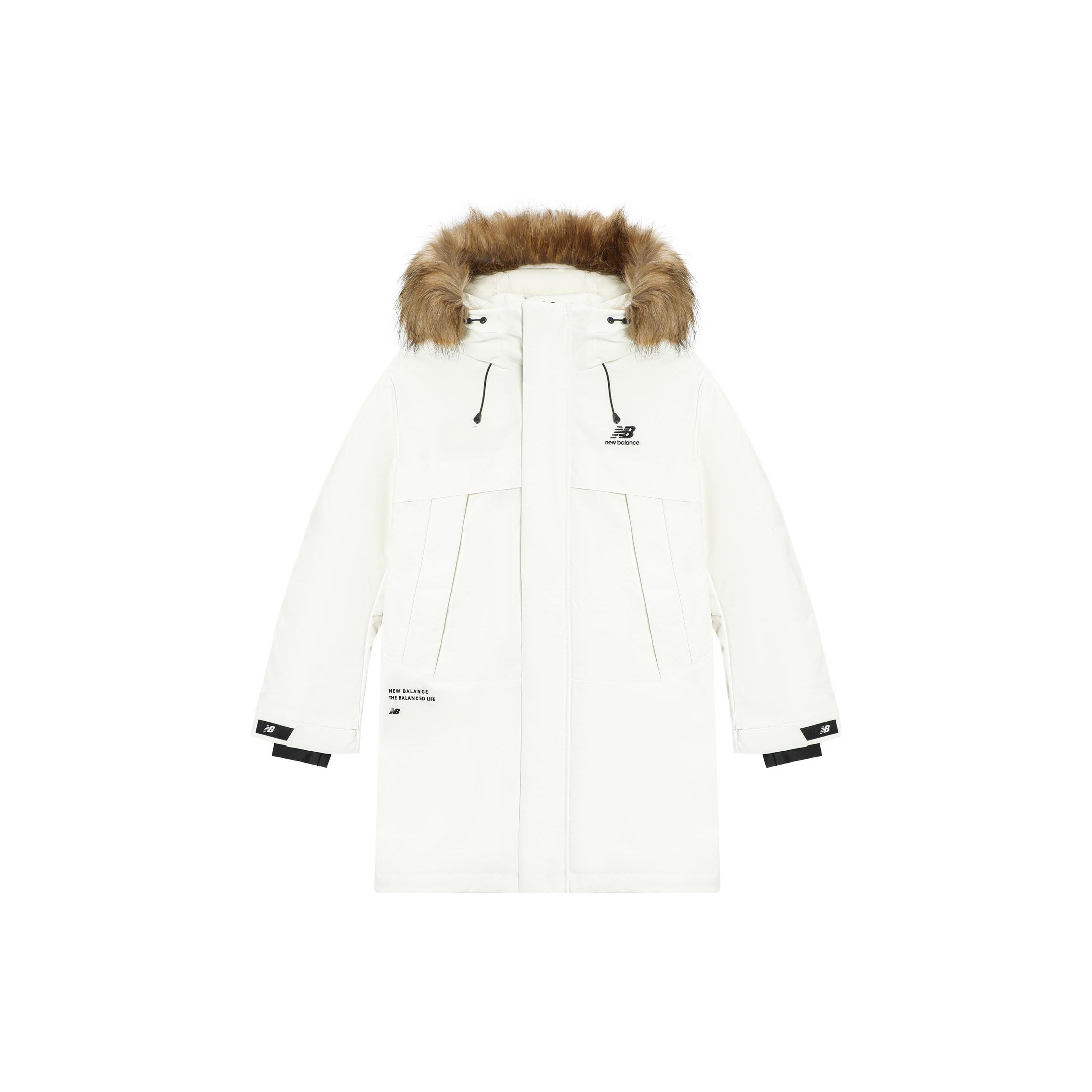 New Balance Long Puff Down Jacket Asia Sizing  White  Men s 5PC44303-IV XL