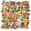 50 Sheets of Mexican Style Food Graffiti Stickers Decorative Suitcase Waterproof Stickers